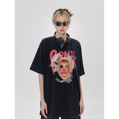 Clown print T-shirt P166