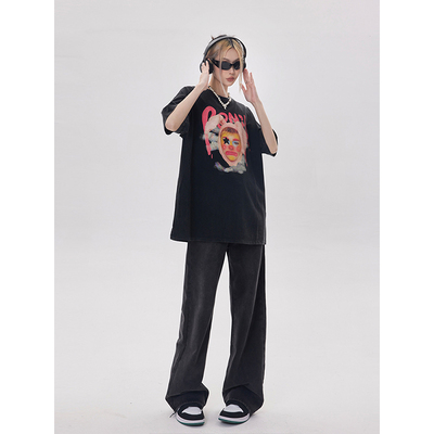 Clown print T-shirt P166