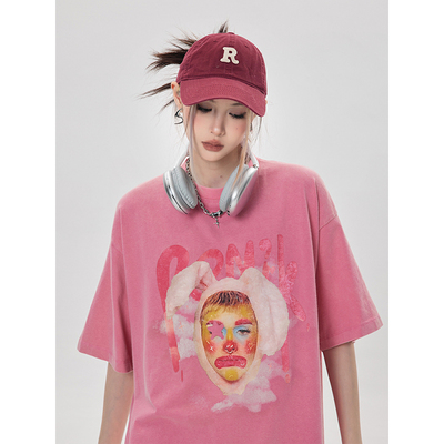 Clown print T-shirt P166