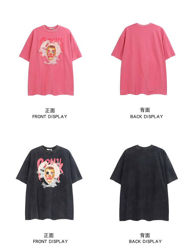 Clown print T-shirt P166