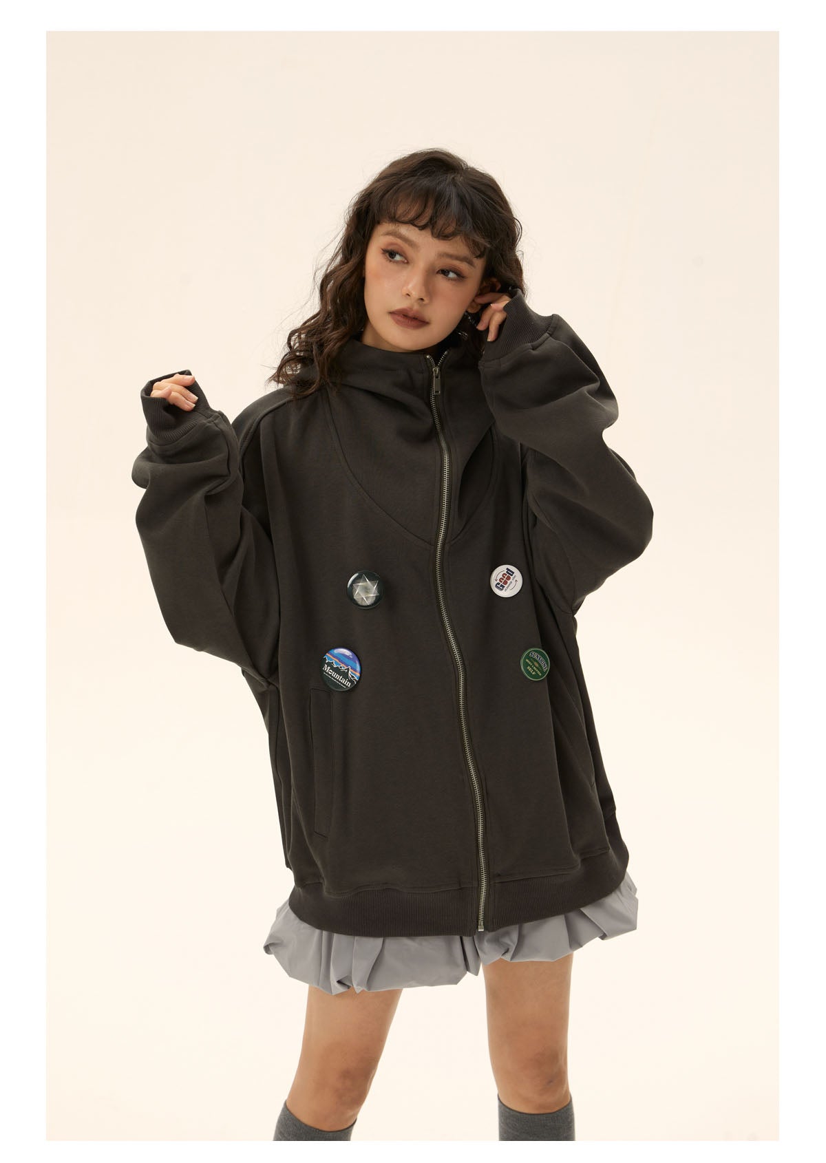루즈 피트 메달 재킷 파커 P469
