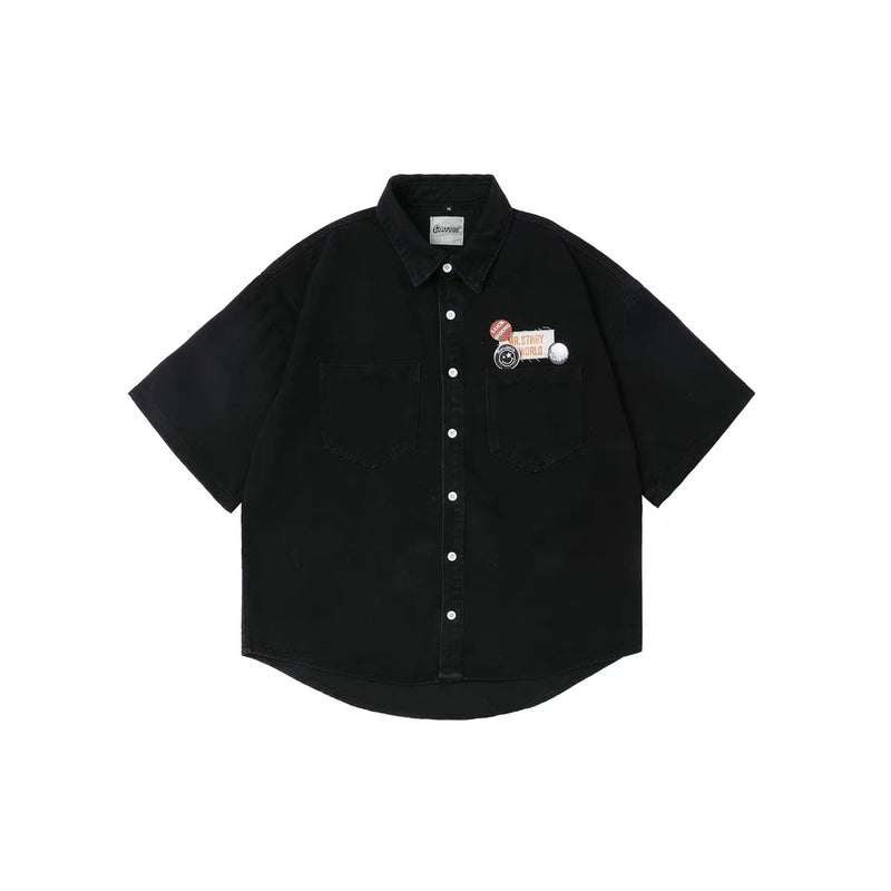 Half sleeve denim shirt P156