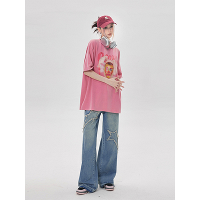 Clown print T-shirt P166
