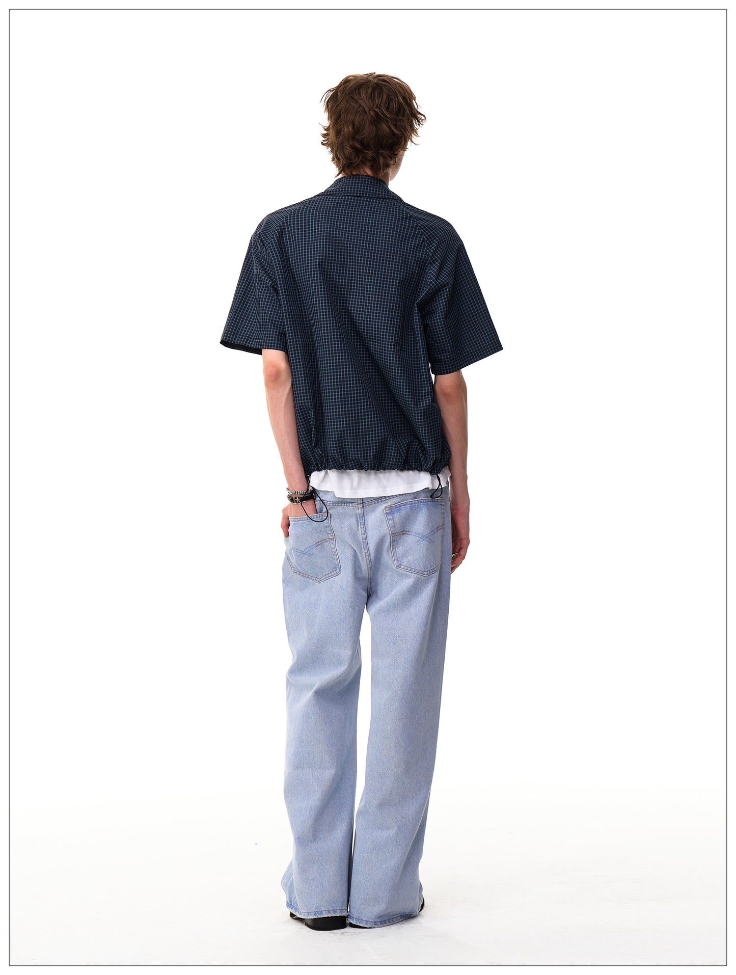 カジュアル チェック柄 ハイエンドシャツ P2092