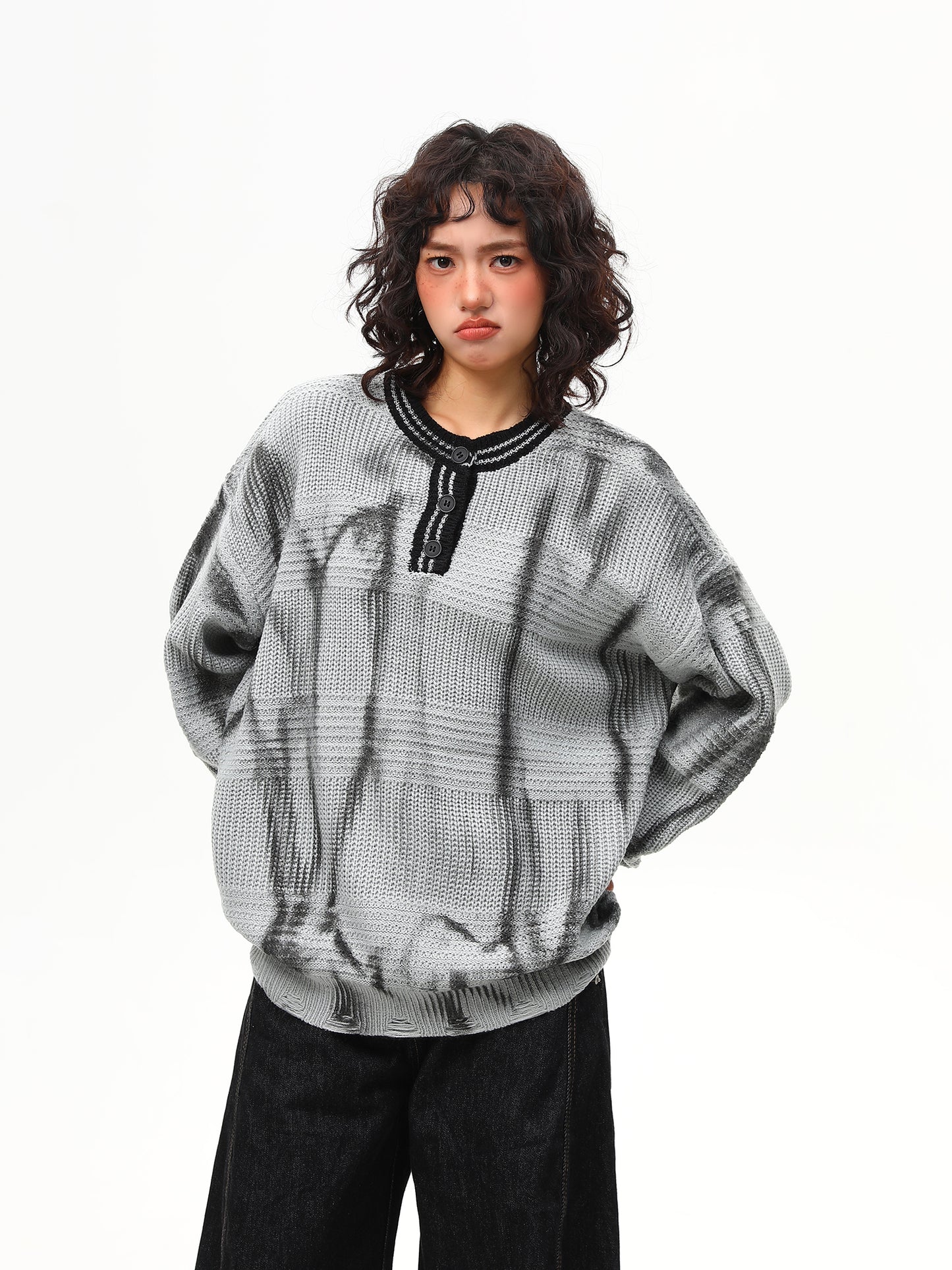 ヘンリーカラー タイダイセーター P2008
