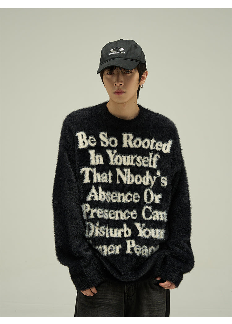 Loose fit letter knit P346