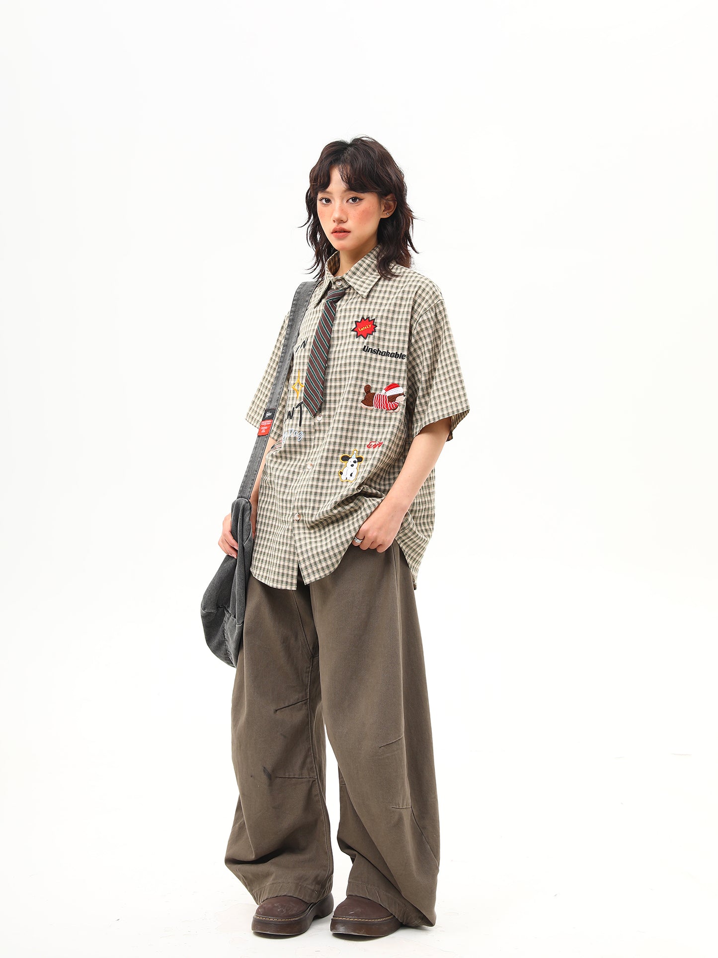 レトロ 刺繍シャツ P2027
