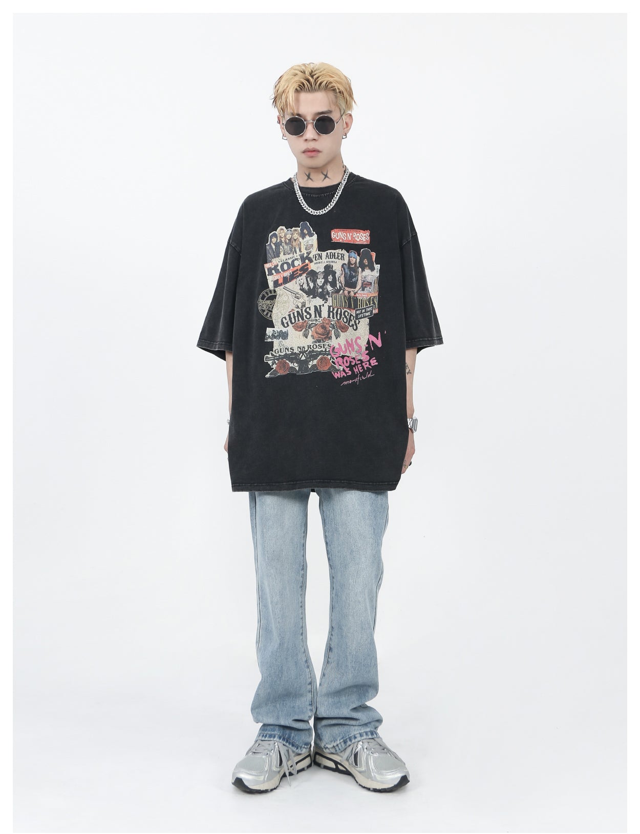 レトロフロントグラフィックTシャツ P198