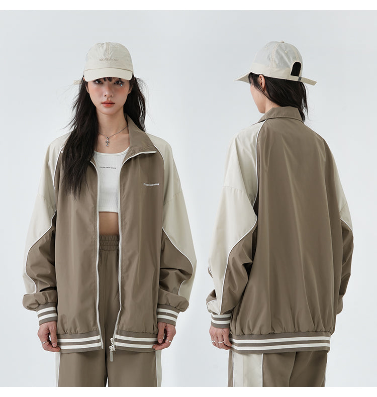 Color Block Bomber Jacket P391