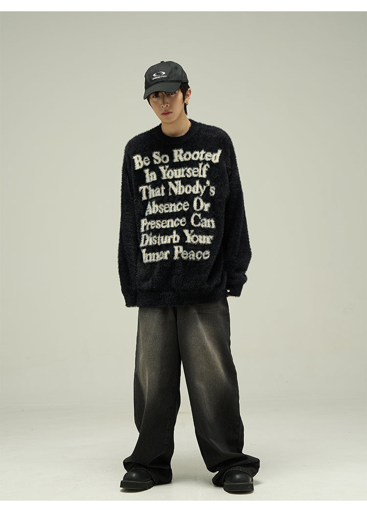 Loose fit letter knit P346