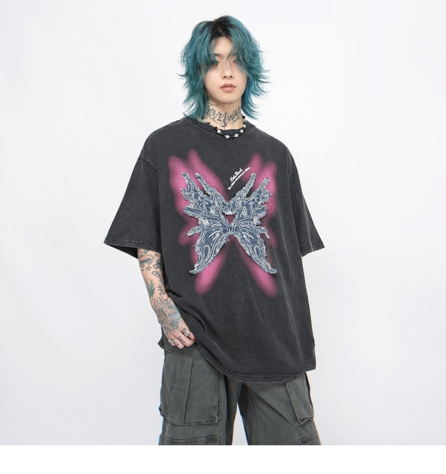 ダメージウォッシュド ショートスリーブTシャツ P1370