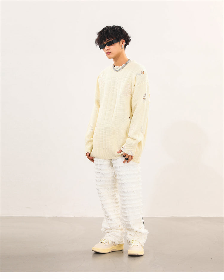 クロスパッチ刺繍 セーター P1453