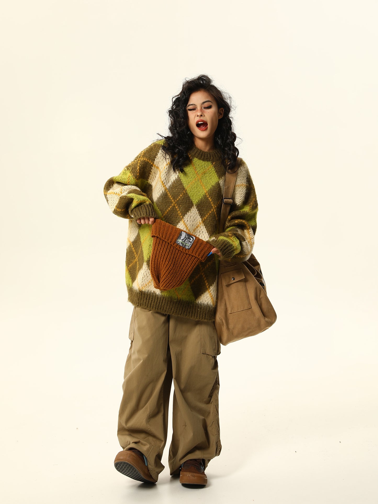 Retro knit sweater P1270