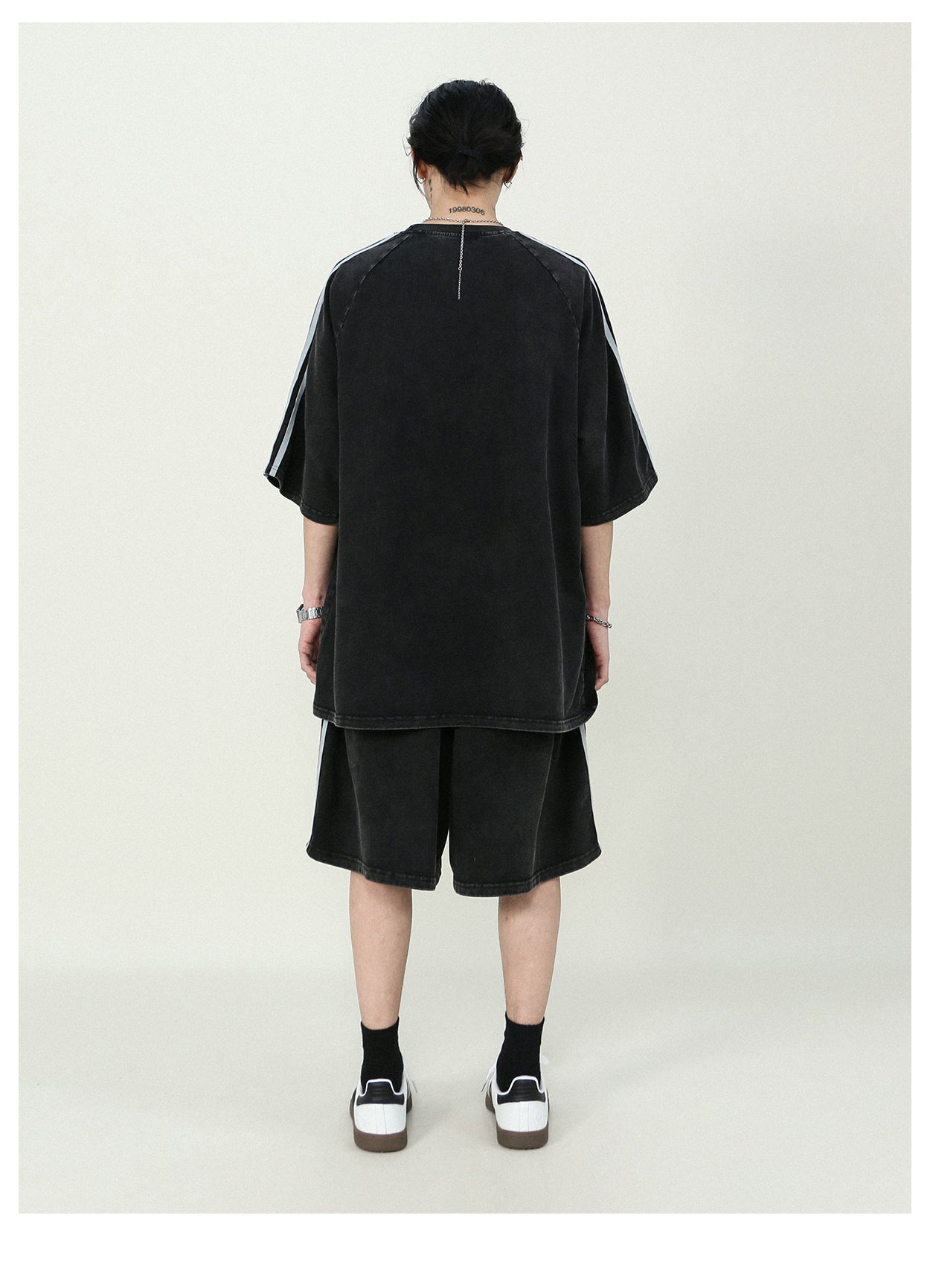 Oversized side line shorts P181