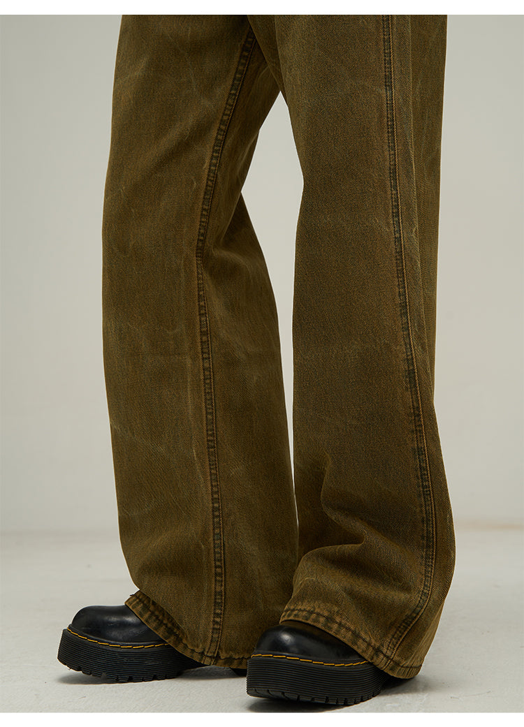 Retro slim high waist flare denim pants P600