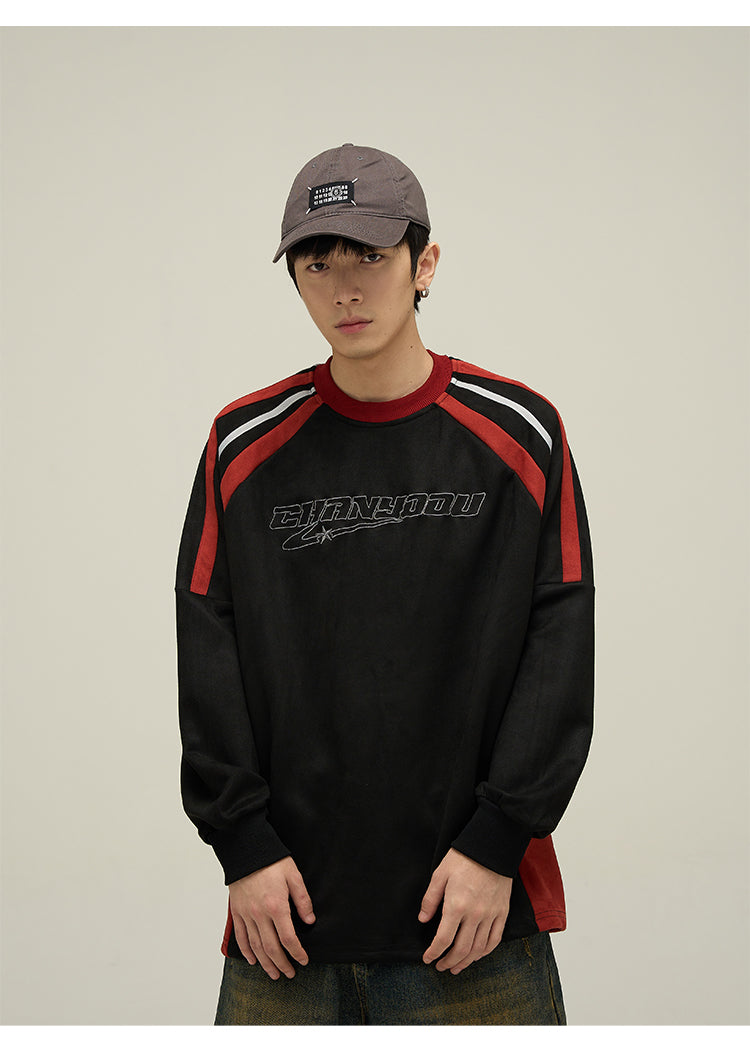 Retro round neck sports sweatshirt P618