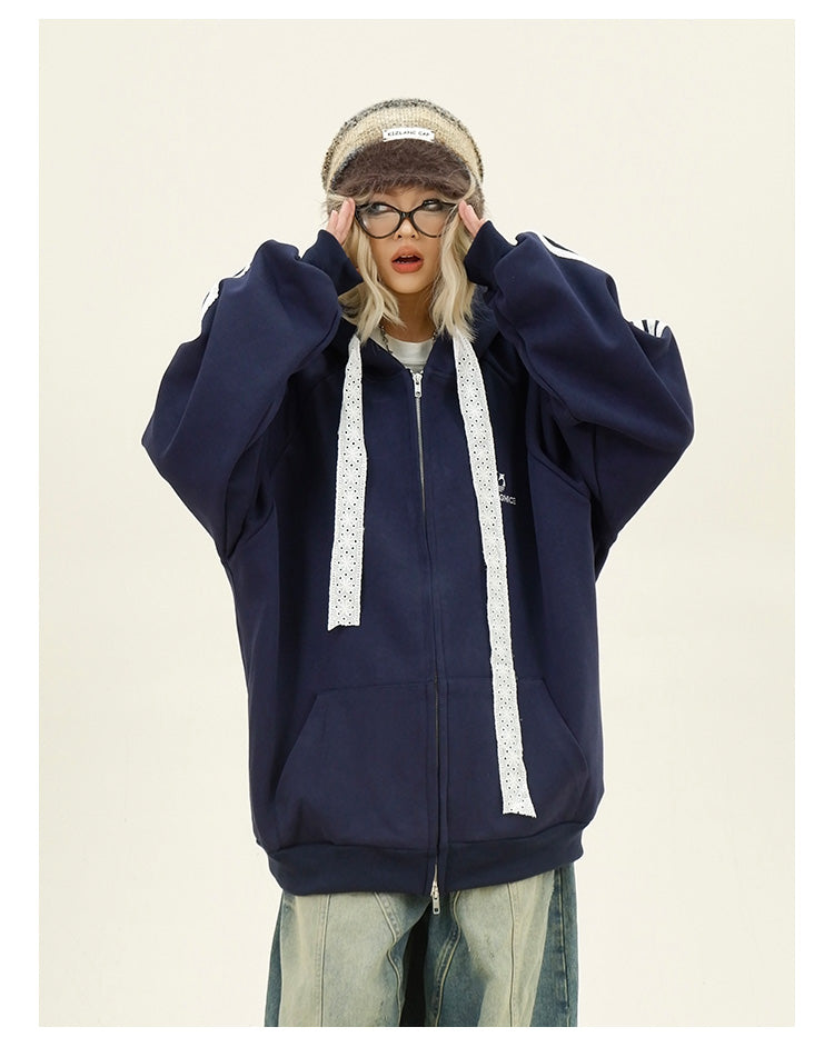 レースストラップサイドラインパーカー P1787