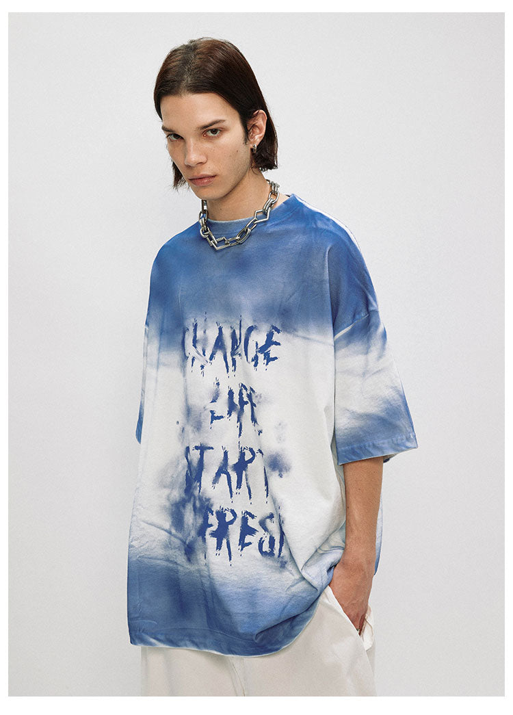 レトロ ダメージ 半袖 Tシャツ P1389