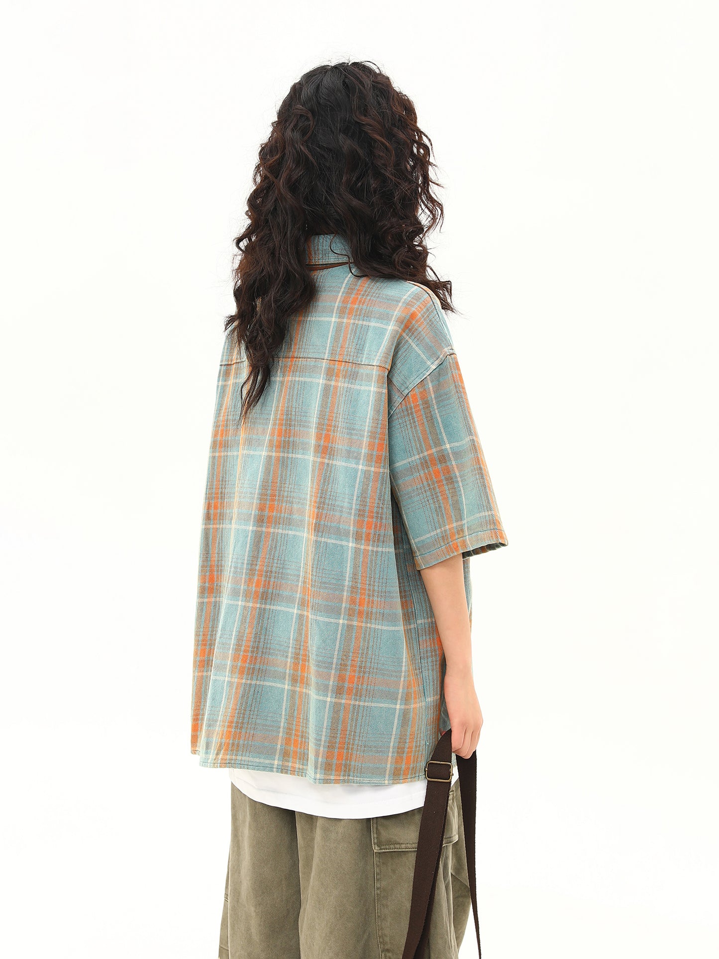 レトロ チェック柄シャツ P2067