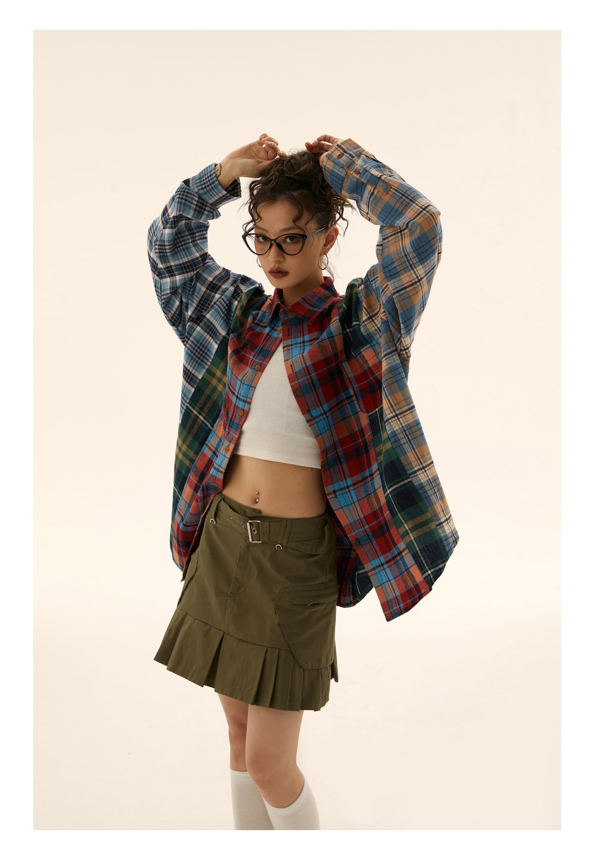 Casual Reconstruction Check Shirt P224