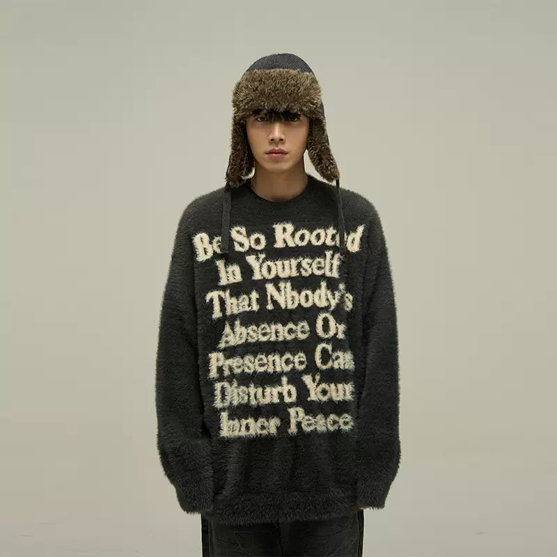 Loose fit letter knit P346