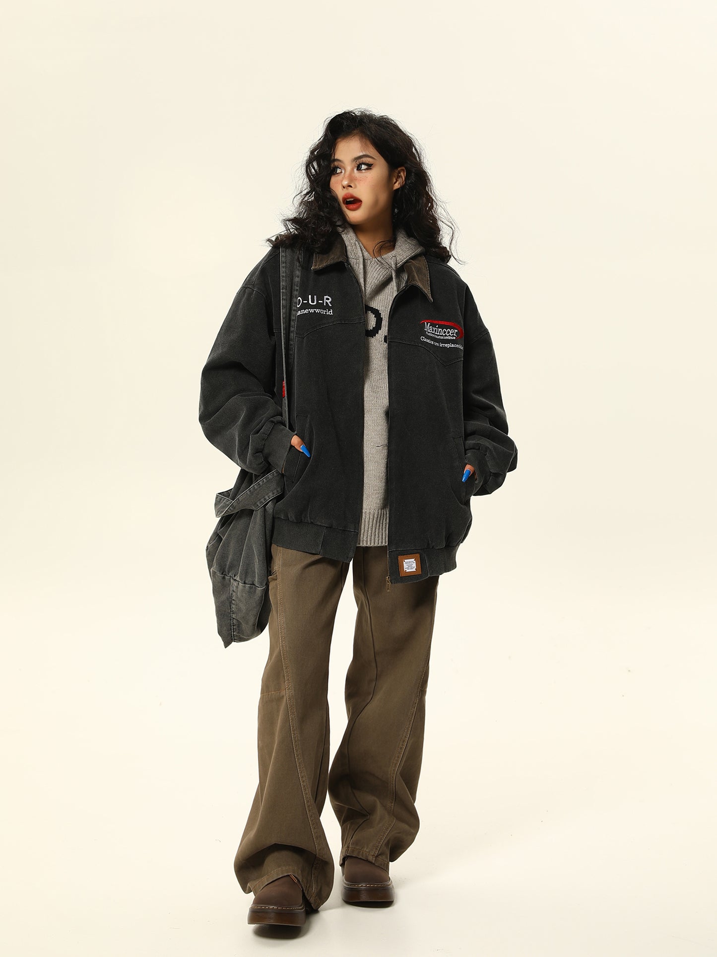 Loose Fit Retro Washed Work Jacket P1329