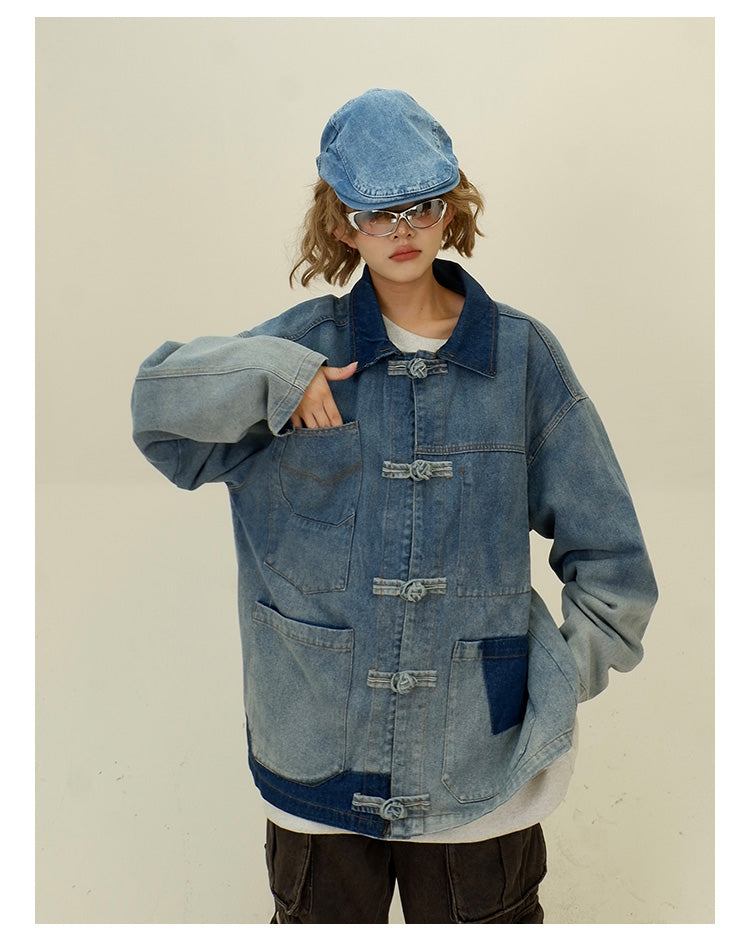 ディスクバックル ダメージデニムジャケット P1788