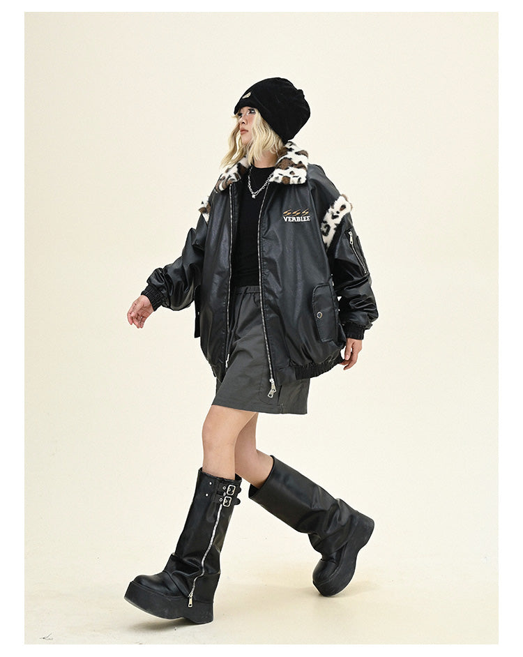 PU レザーコットンジャケット P1791