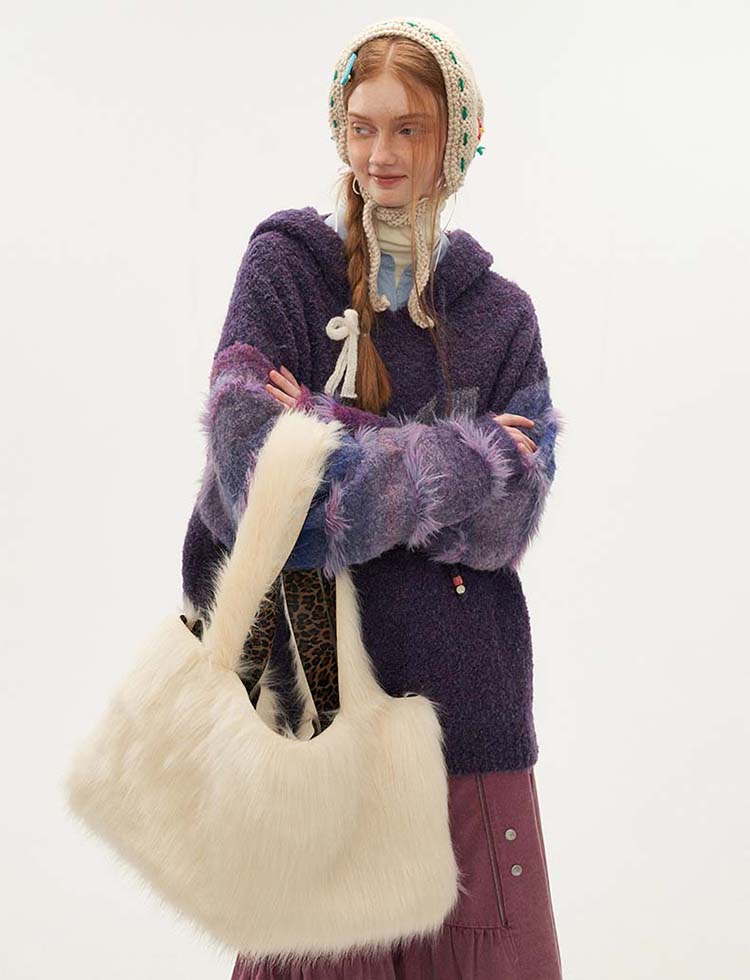 Loose hooded sweater P1324