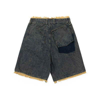 Loose fit damaged denim shorts P199