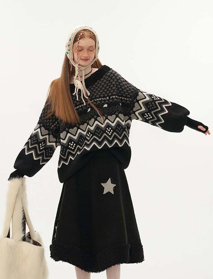 スター レトロパターン ウール セットアップ P1315