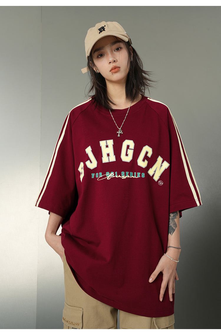 オーバーサイズサイドラインTシャツ P093