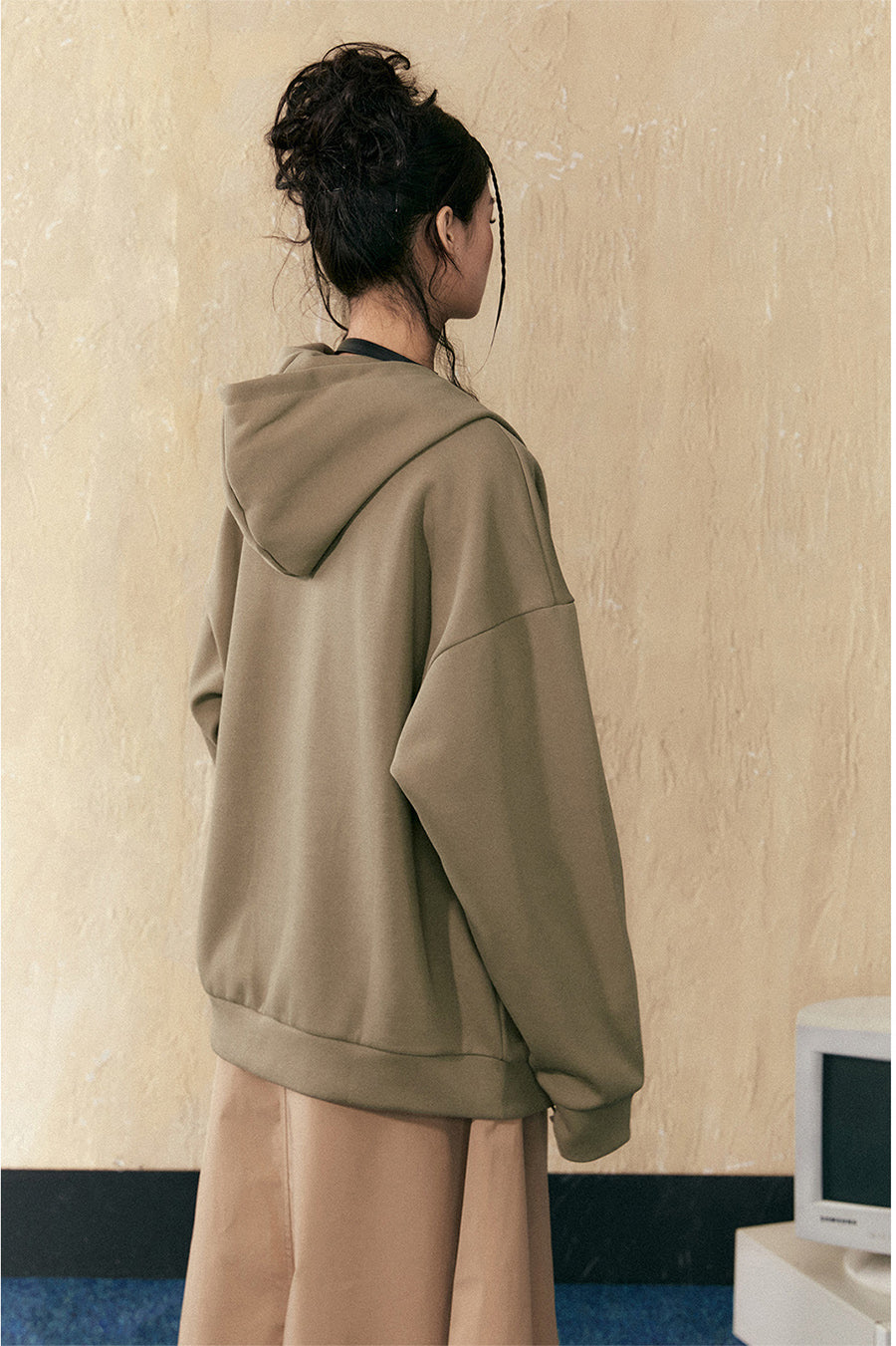 Letter print hooded zipper sweatshirt P805