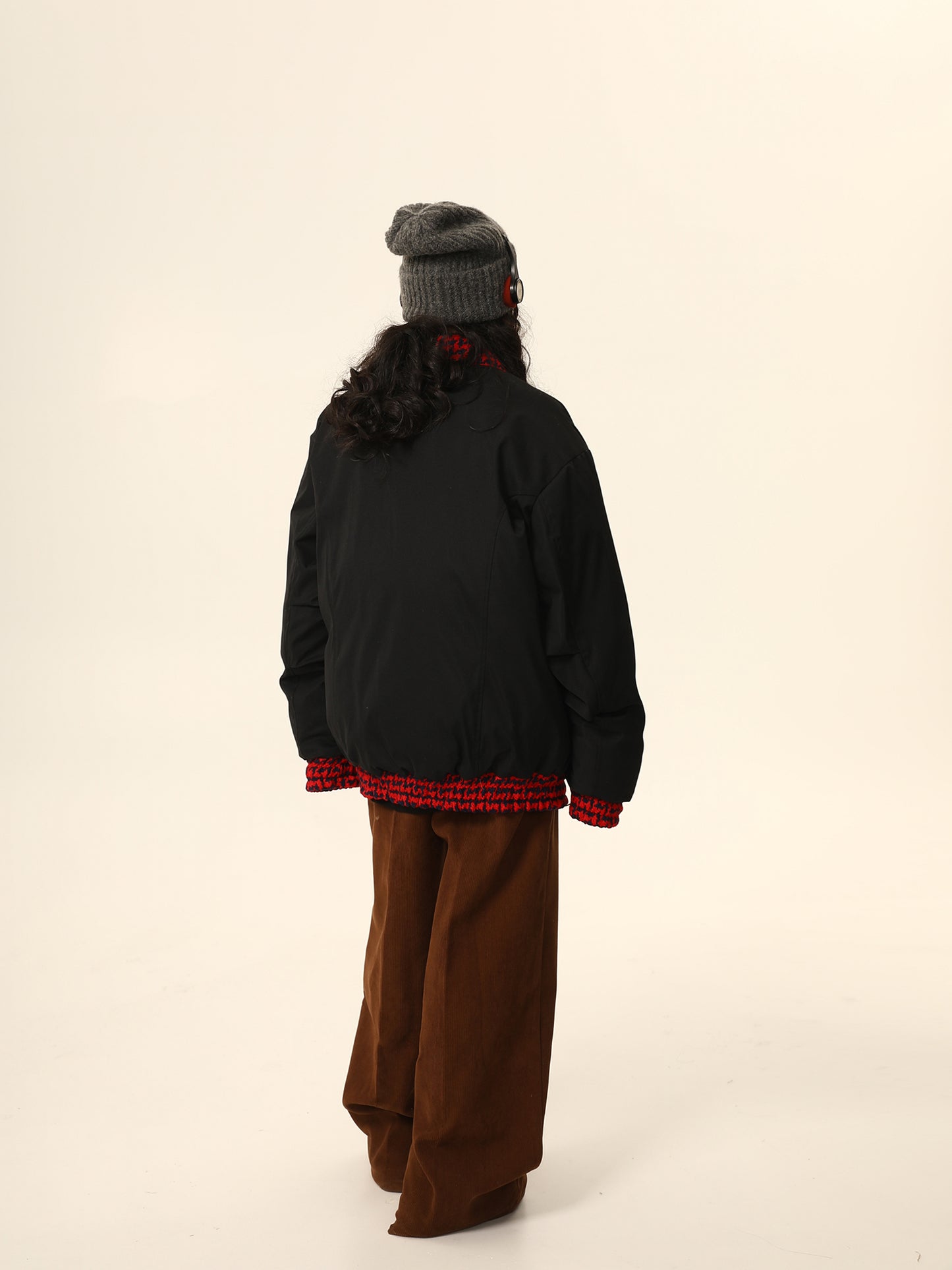 Contrast color cotton jacket P1268