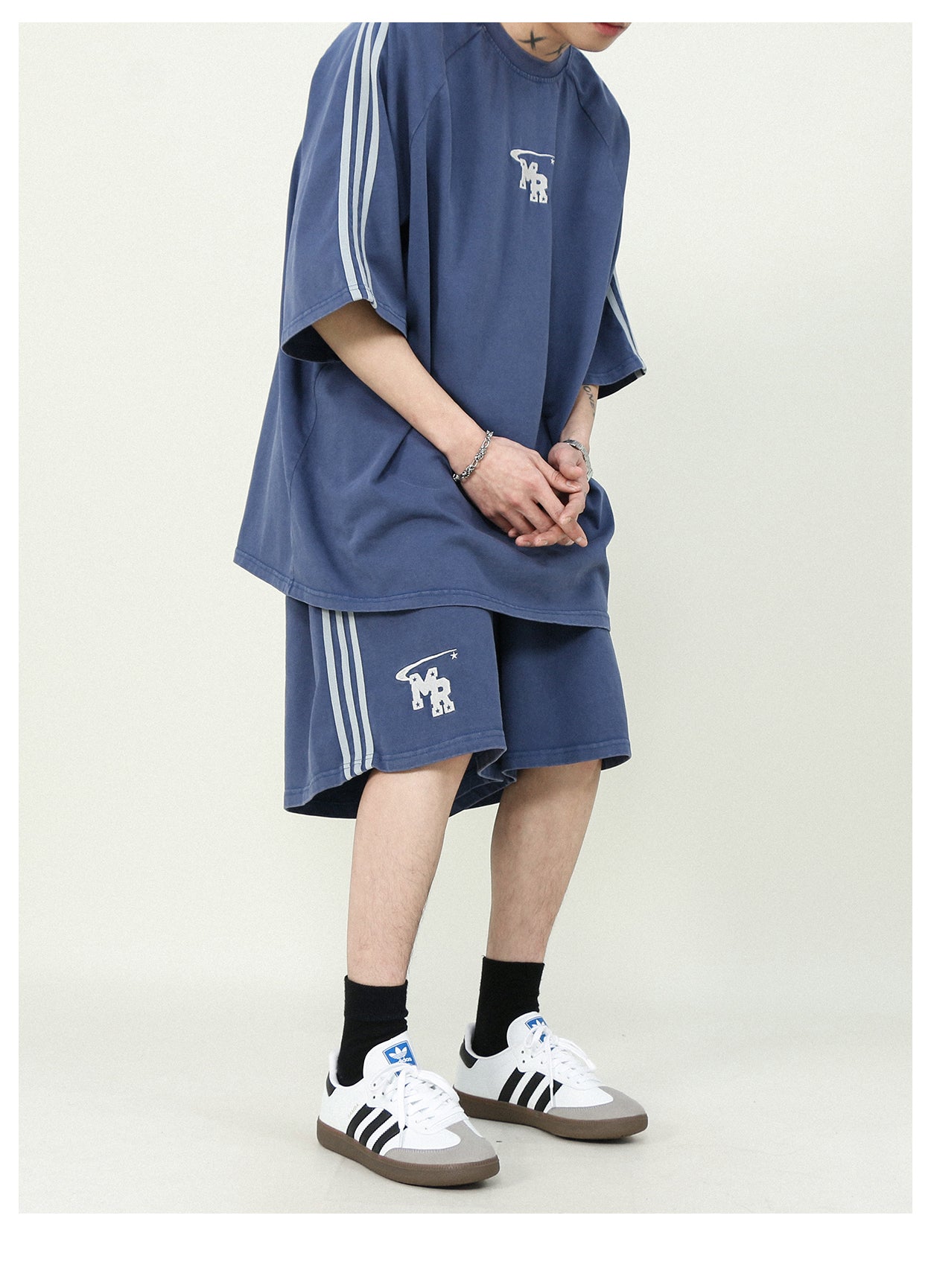 Oversized side line shorts P181