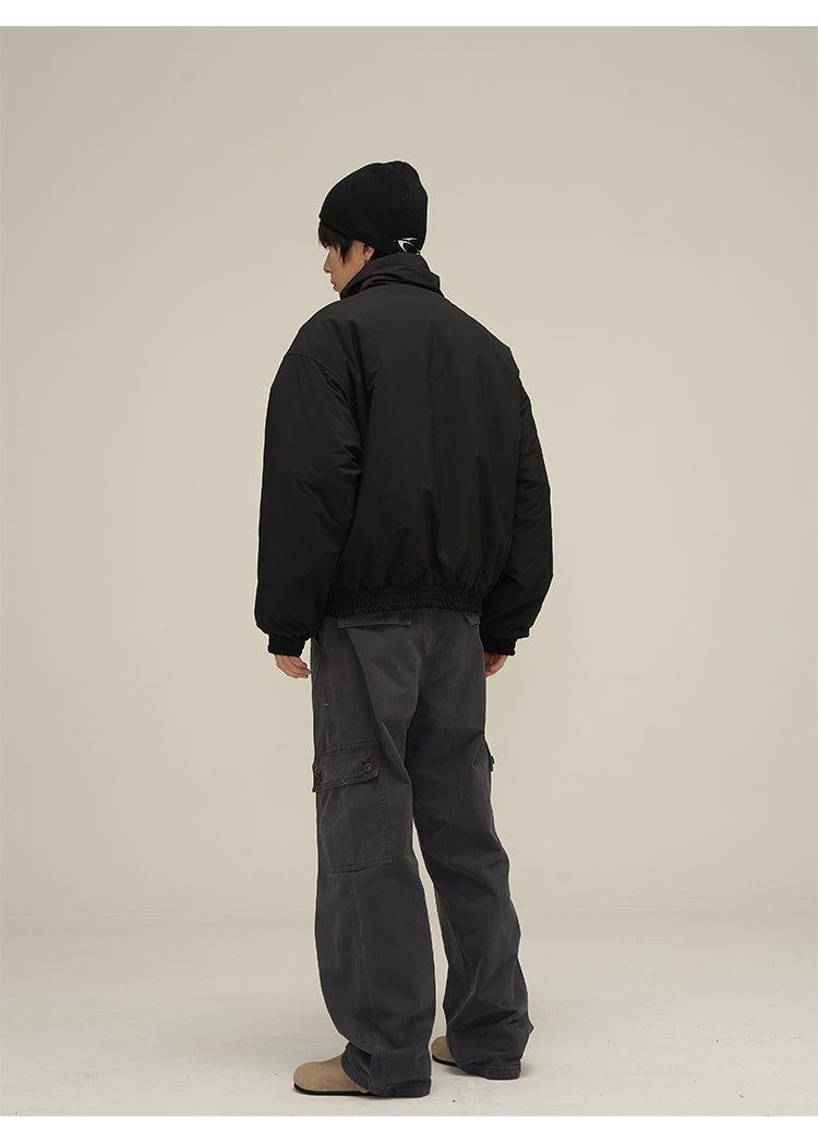 ショート丈リバーシブルチェック柄ダウンジャケット P644