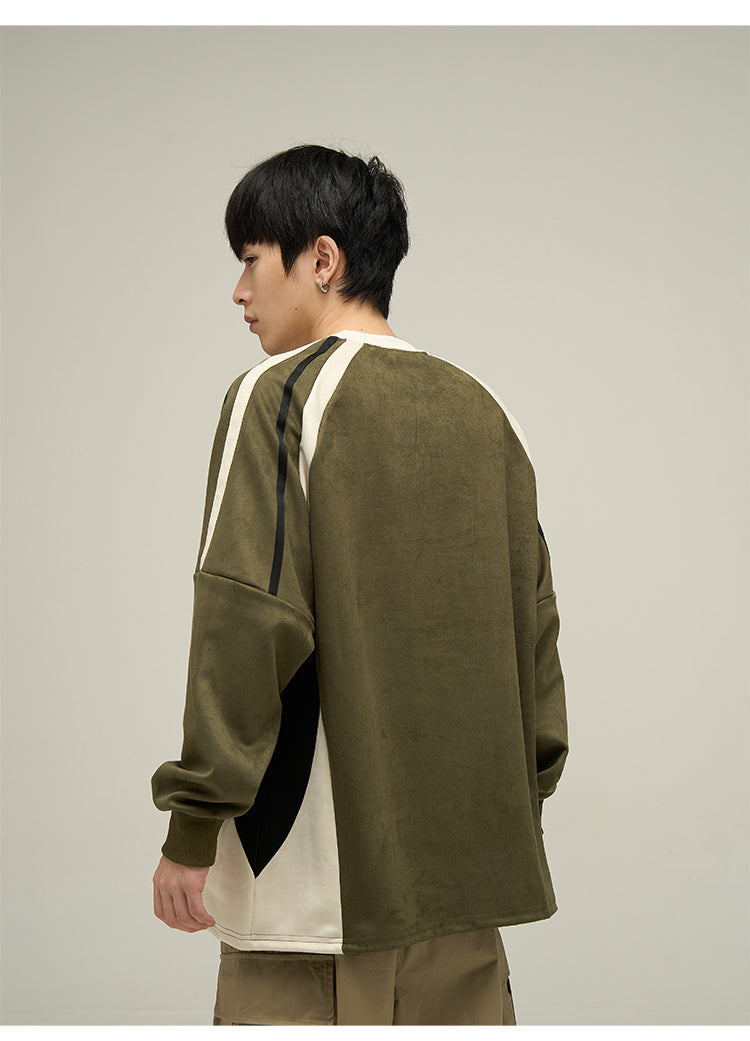 Retro round neck sports sweatshirt P618