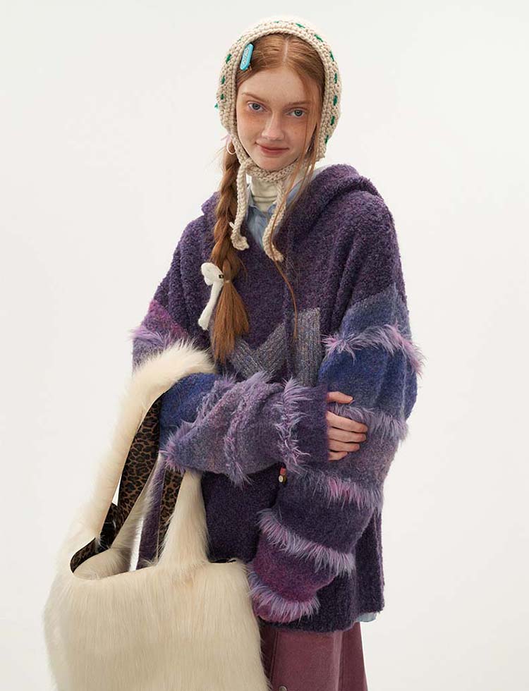 Loose hooded sweater P1324