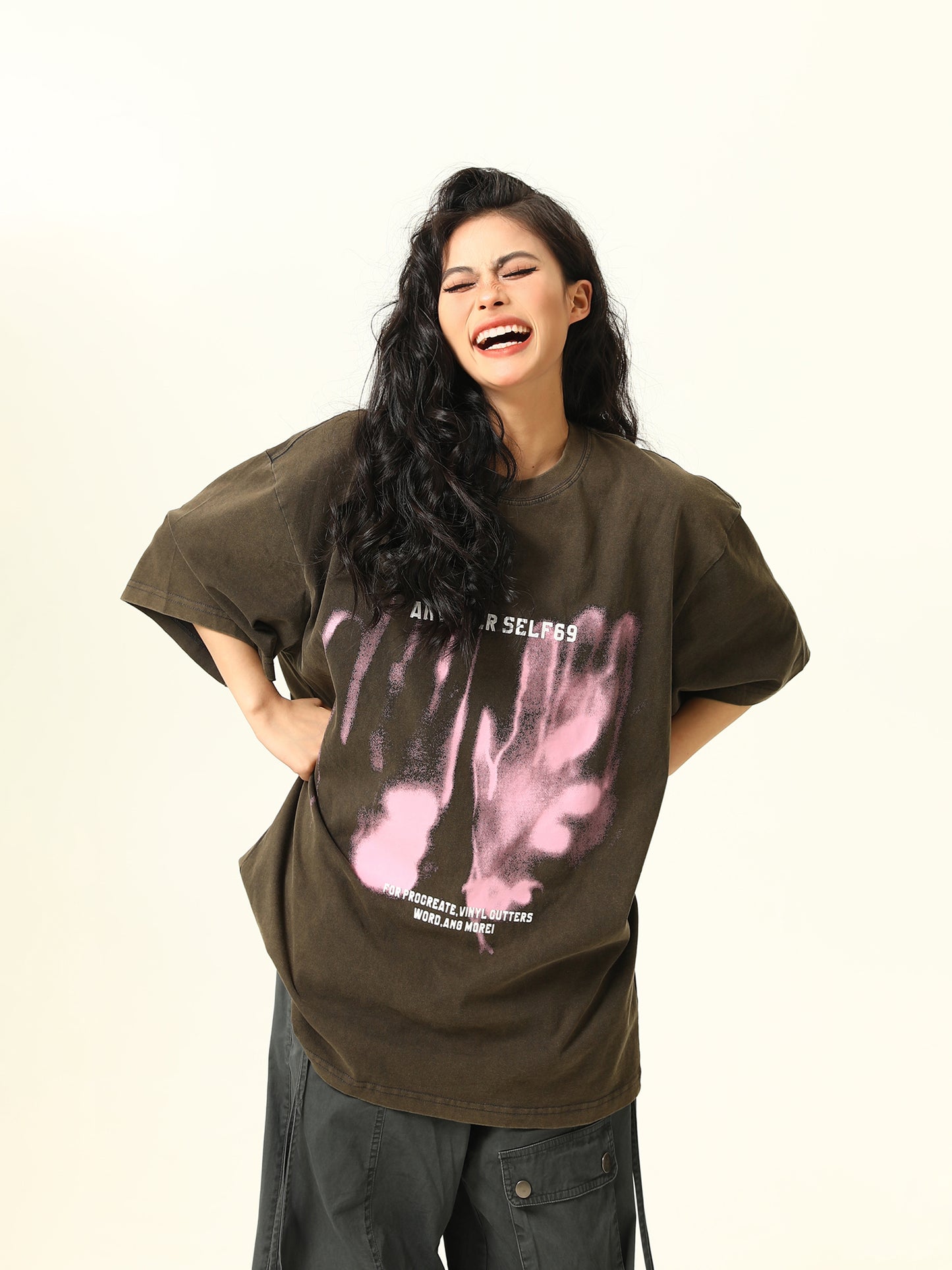 プリント ウォッシュTシャツ P1630