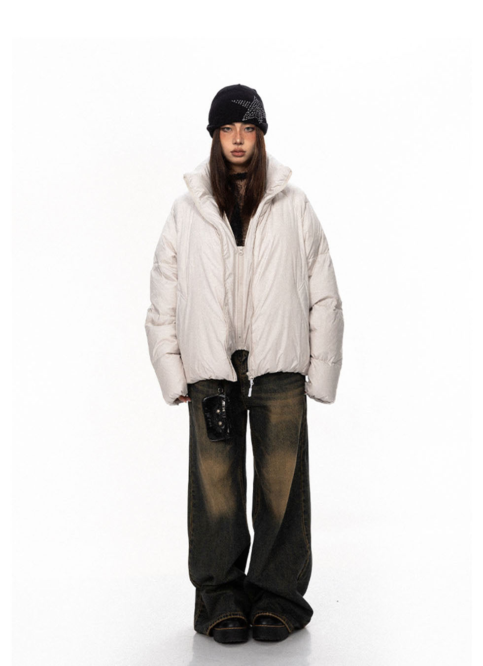 Stand collar down jacket P675
