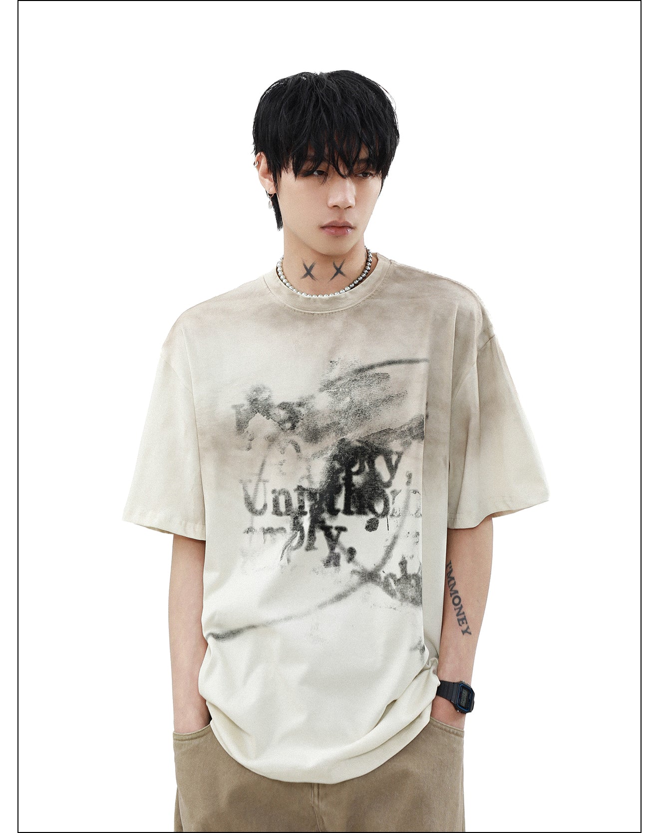 ニッチ 落書き Tシャツ P2074
