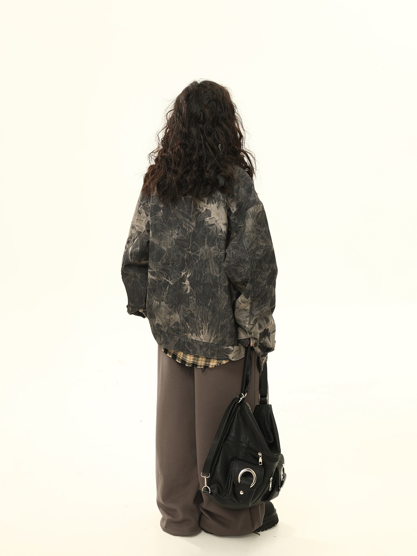 American retro tie-dye denim jacket P1334