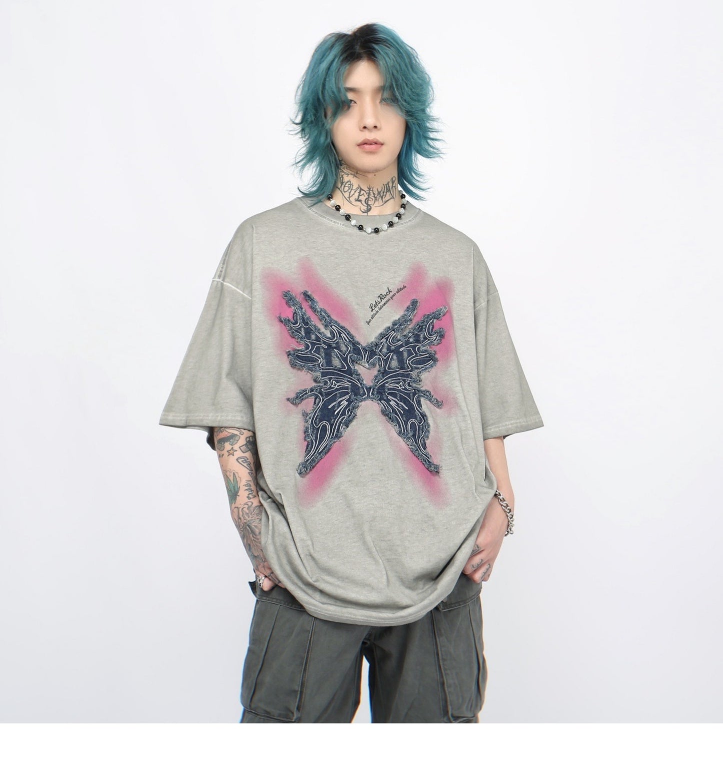 ダメージウォッシュド ショートスリーブTシャツ P1370
