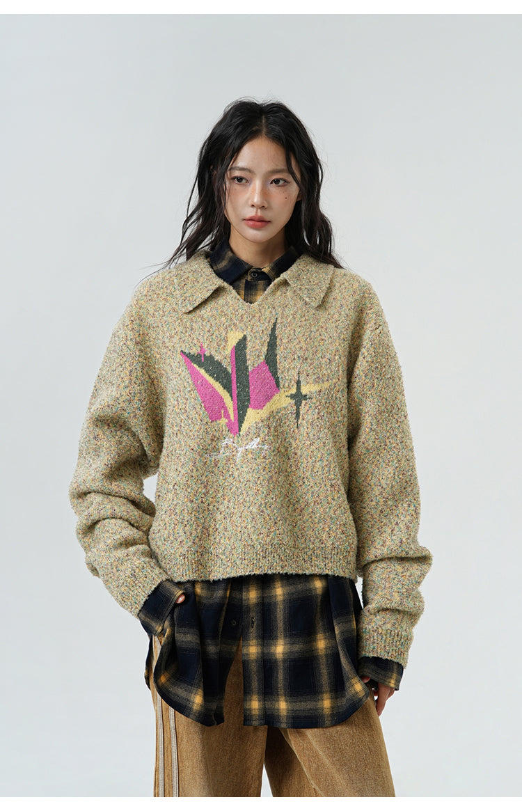 콘트라스트 체크 무늬 셔츠 P380