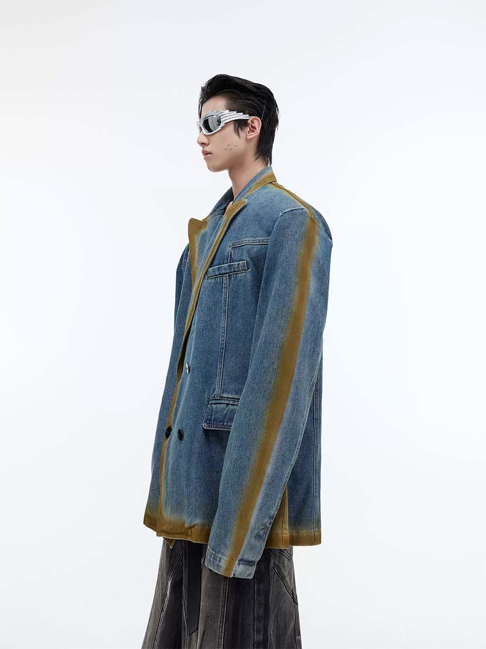 Gradient denim jacket P1144