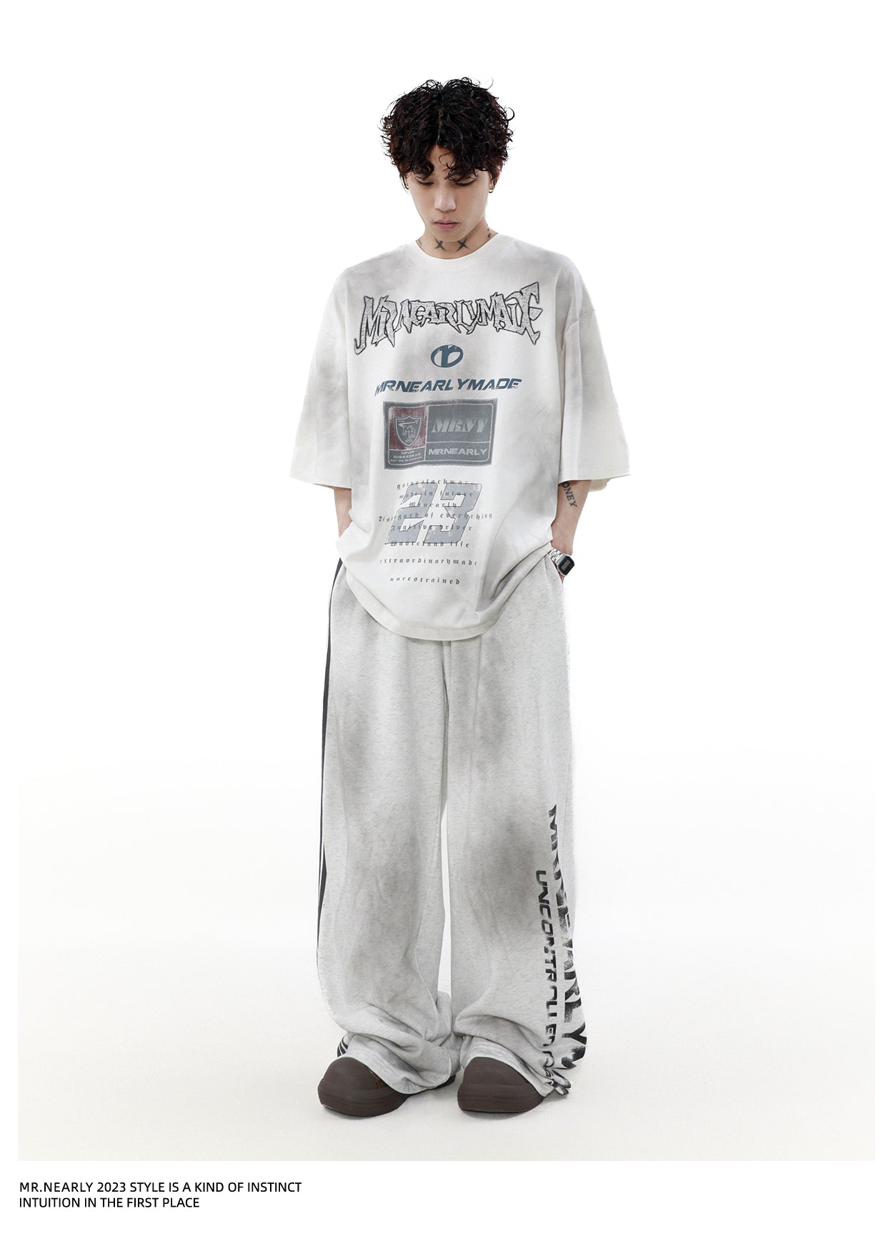 하이 스트리트 데미지 반소매 티셔츠 P1350