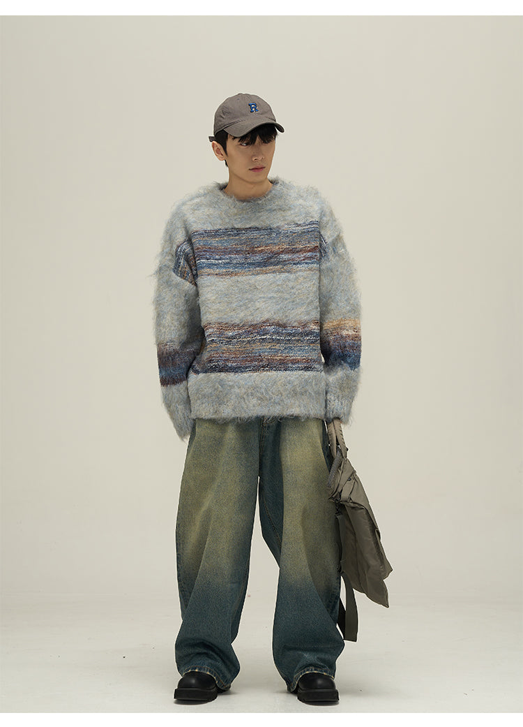 Loose fit contrast knit P605