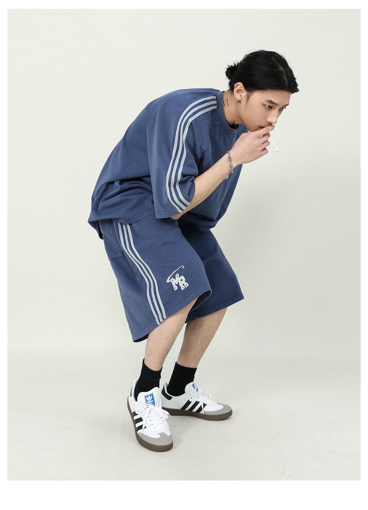 Oversized side line shorts P181