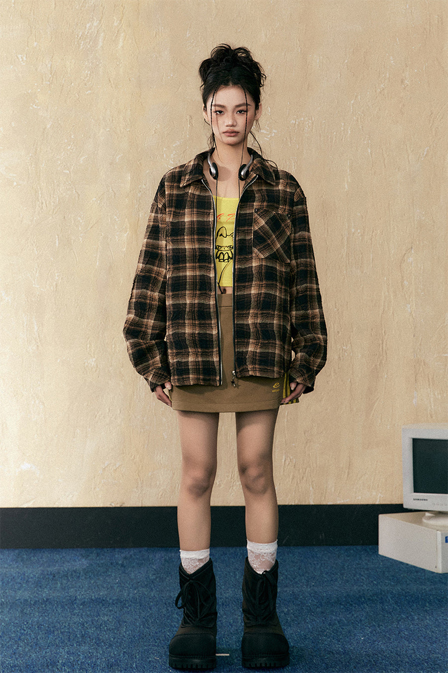 Maillard retro check shirt jacket P792