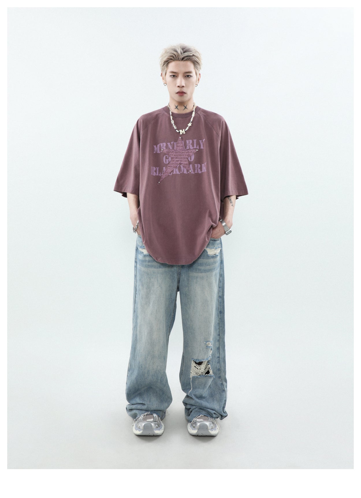 オーバーサイズワッペンTシャツ P178